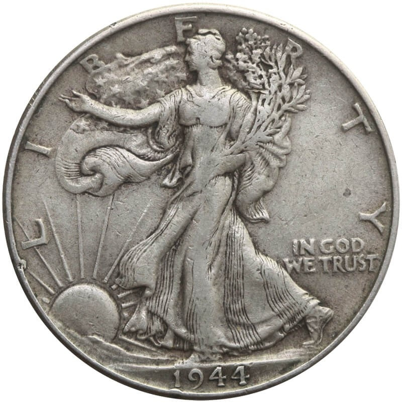 USA ½ dolara, half dollar 1944 - idąca Wolność, Filadelfia, ładna