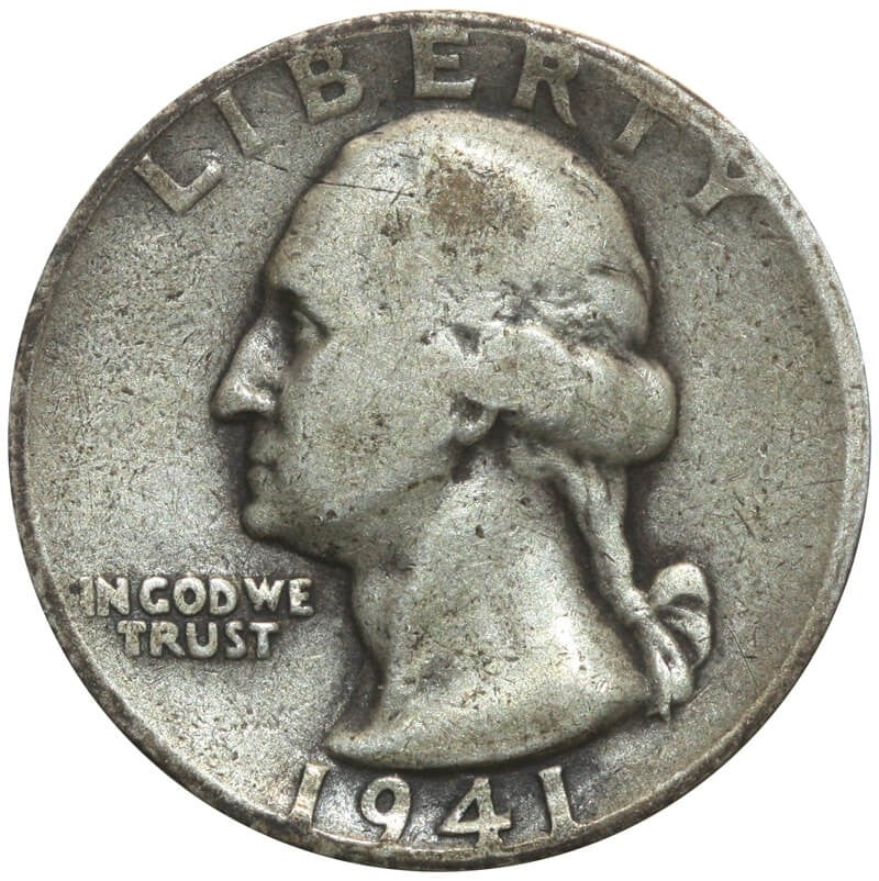 USA ¼ dolara (quarter, 25 centów), 1941, ćwierćdolarówka Waszyngtona, Ag900