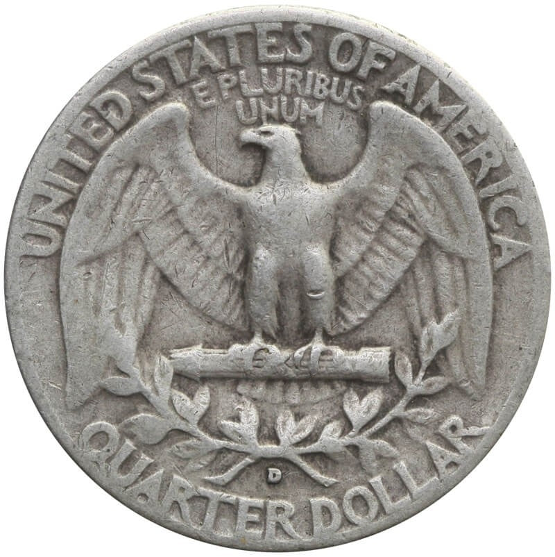 USA ¼ dolara (quarter, 25 centów), 1952 ćwierćdolarówka Waszyngtona, D, srebro Ag900