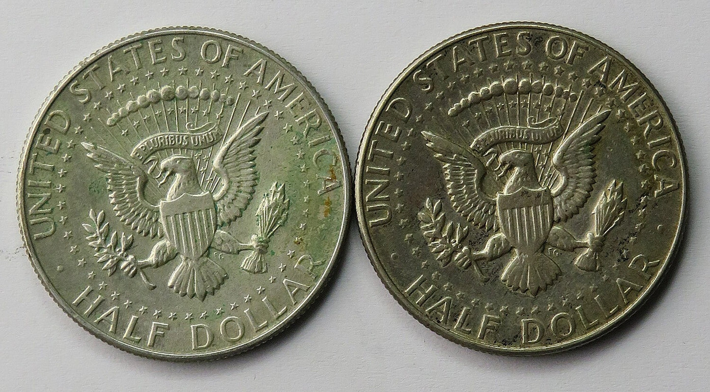 USA Lot: 2 x 1/2 dolara Kennedy 1967, 1968 srebro