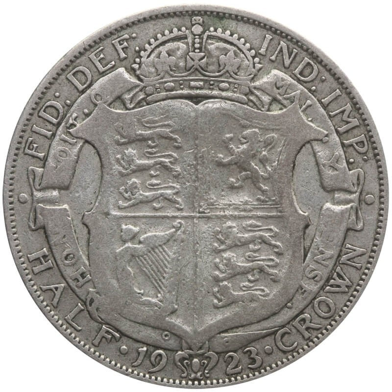 Wielka Brytania ½ korony, 1923, srebro